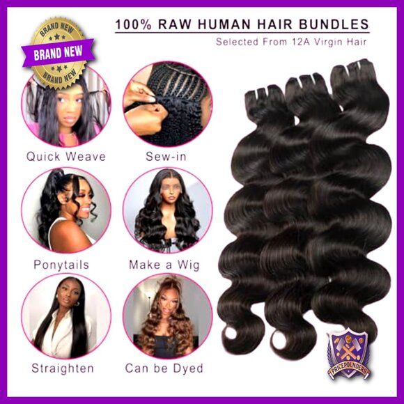Body Wave Human Hair Extensions 18-24 Inch Brazilian Virgin Hair 4 Bundles main image 5